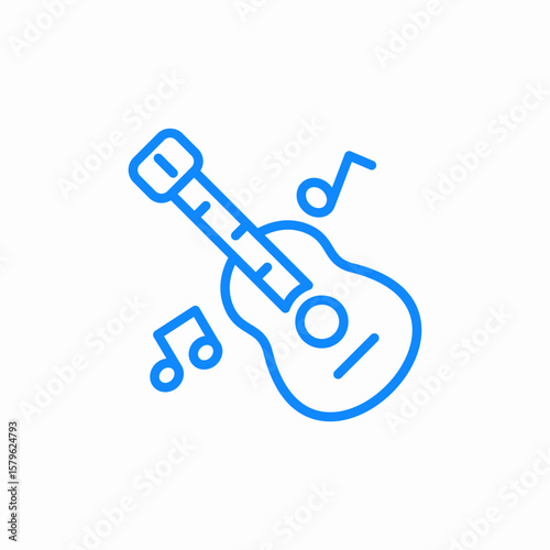 acoustic guitar icon sign vector