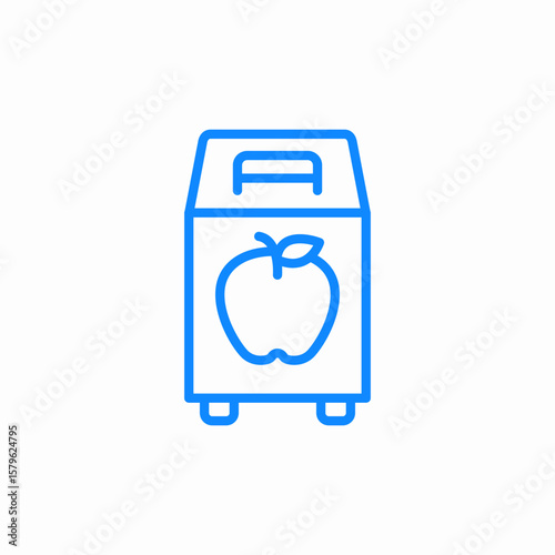 apple luggage icon sign vector