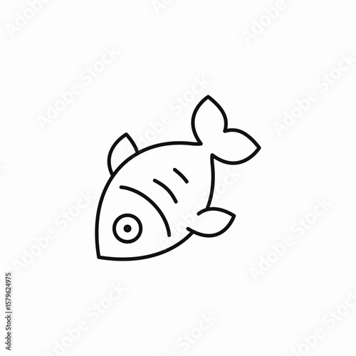 dead fish icon sign vector