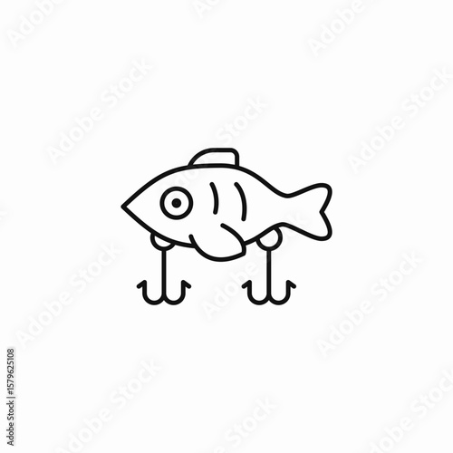 fish hooks icon sign vector