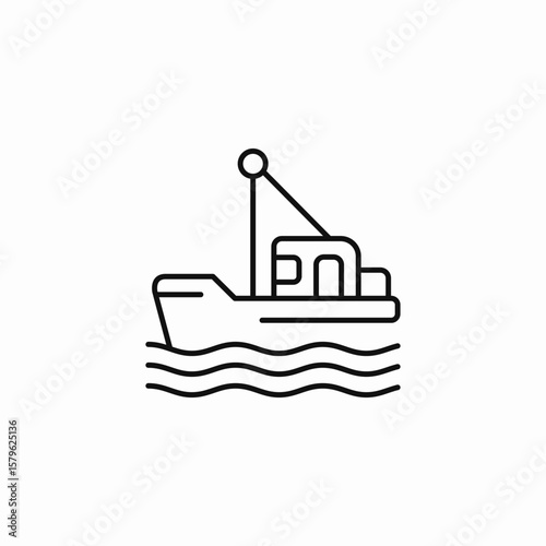 fishing boat icon sign vector