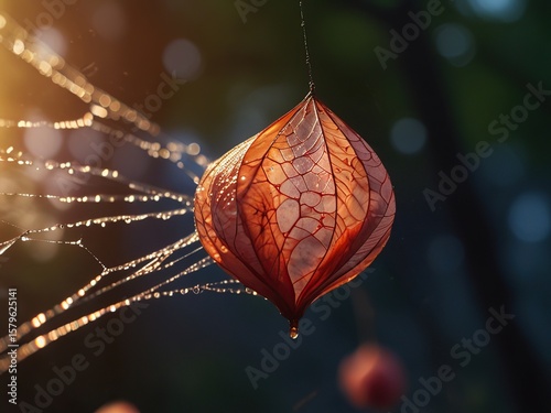 autumn leaves in the morning