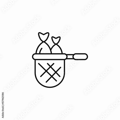 fishing landing net icon sign vector