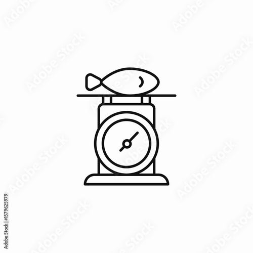 weighing fish icon sign vector