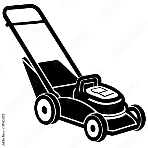 Lawn mower vector, a lawn mower art design, vector of a lawn mower, simple lawn mower art, a simple lawn mower isolated
