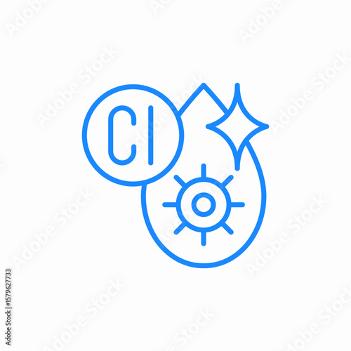 chlorinated water drop icon sign vector