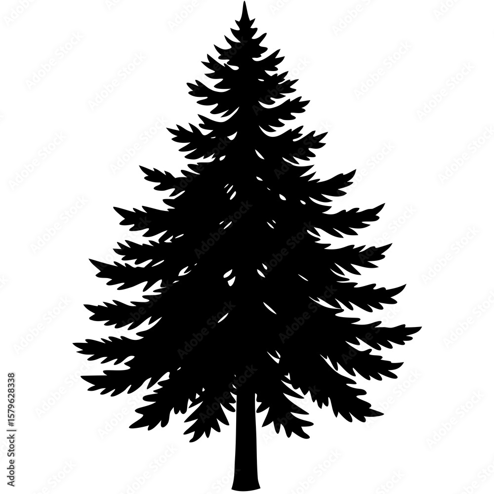 Obraz premium Pine tree vector, a pine tree art design, vector of a pine tree, pine tree art, a pine tree isolated