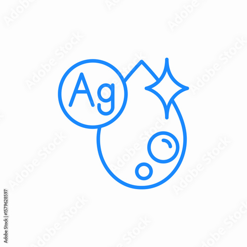 silver water drop icon sign vector