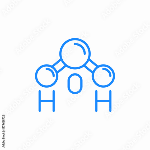 water molecule structure icon sign vector