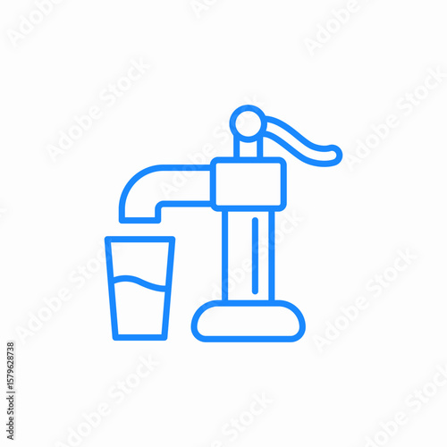 water pump glass icon sign vector