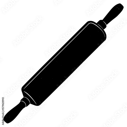 Rolling pin icon vector, a Rolling pin silhouette, Vector of Rolling pin art, a Rolling pin black silhouette vector isolated