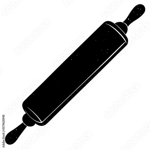 Rolling pin icon vector, a Rolling pin silhouette, Vector of Rolling pin art, a Rolling pin black silhouette vector isolated