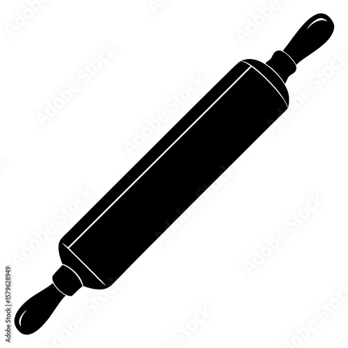 Rolling pin icon vector, a Rolling pin silhouette, Vector of Rolling pin art, a Rolling pin black silhouette vector isolated