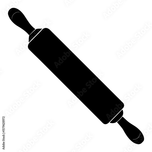 Rolling pin icon vector, a Rolling pin silhouette, Vector of Rolling pin art, a Rolling pin black silhouette vector isolated