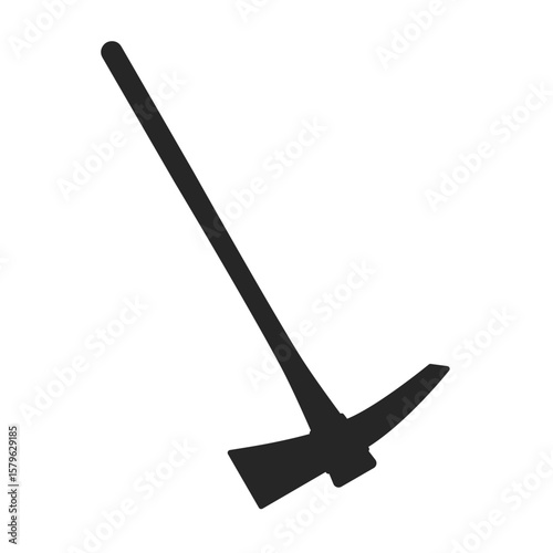 Mattock with pick end hand tool as a silhouette vector