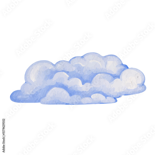 Airy blue clouds. Vector graphics.
