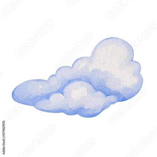 Airy blue clouds. Vector graphics.