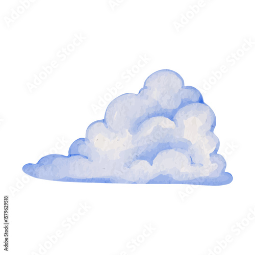 Airy blue clouds. Vector graphics.