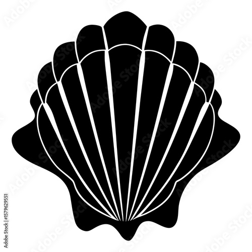 Seashell icon vector, a Seashell silhouette, Vector of Seashell art, a Seashell black silhouette vector isolated