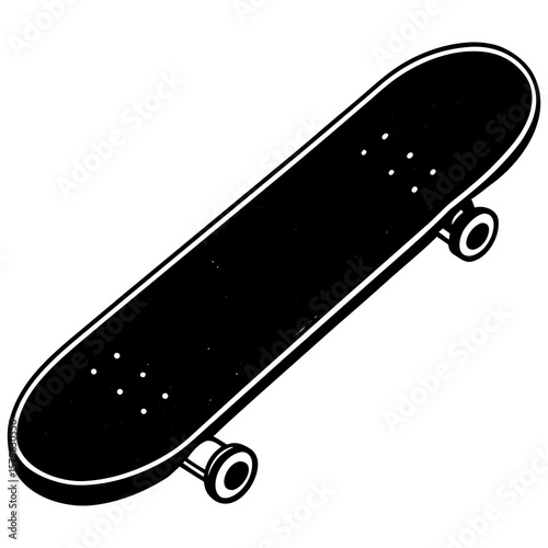 Skateboard icon vector, a skateboard silhouette, Vector of skateboard art, skateboard black silhouette vector isolated