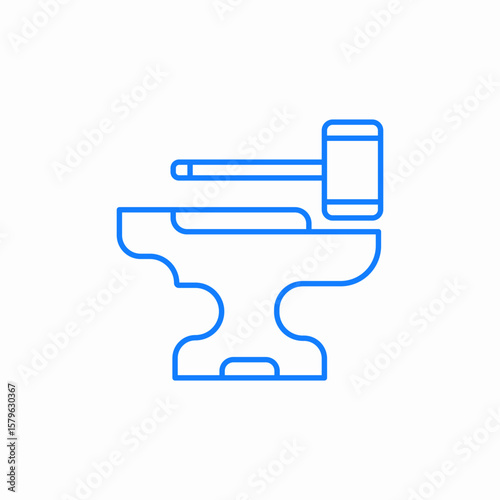 hammer anvil icon sign vector