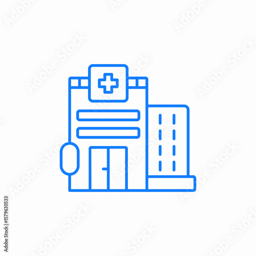 modern city hospital icon sign vector