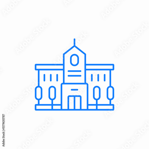 school building icon sign vector