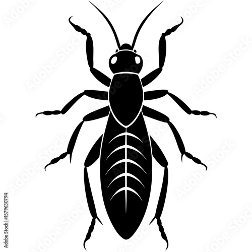 Termite icon vector, a termite silhouette, Vector of termite art, termite black silhouette vector isolated