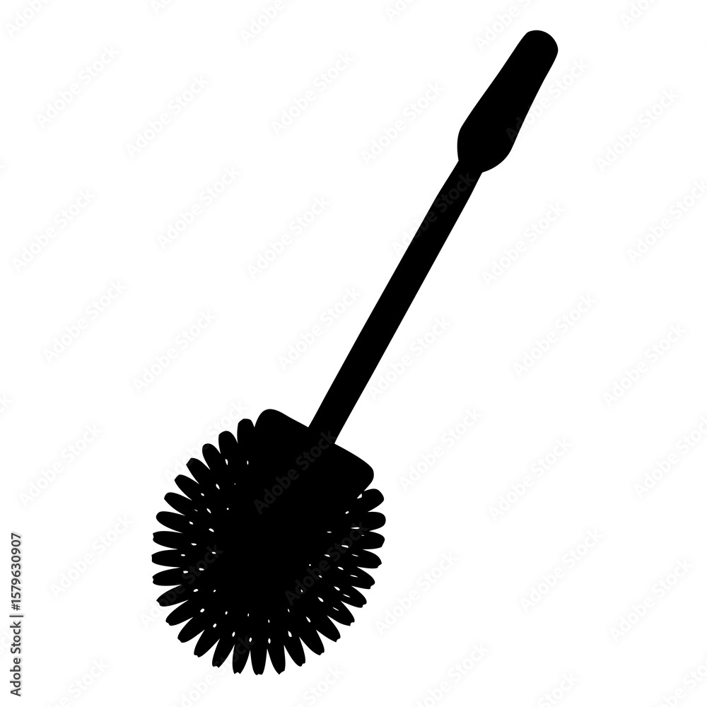 Toilet brush icon vector, a modern toilet brush silhouette, Vector of modern toilet art, toilet brush black silhouette vector isolated