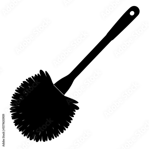 Toilet brush icon vector, a modern toilet brush silhouette, Vector of modern toilet art, toilet brush black silhouette vector isolated