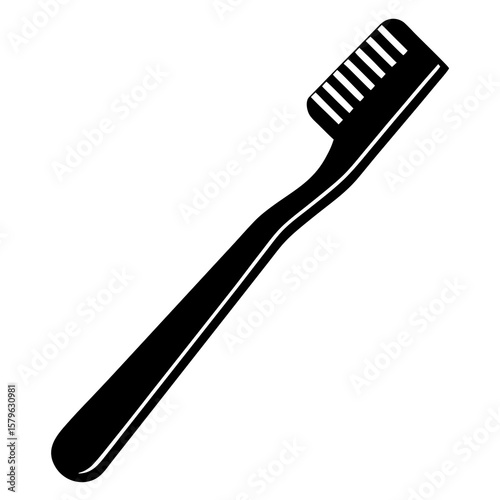 Toothbrush icon vector, a toothbrush silhouette, Vector of toothbrush art, toothbrush black silhouette vector isolated