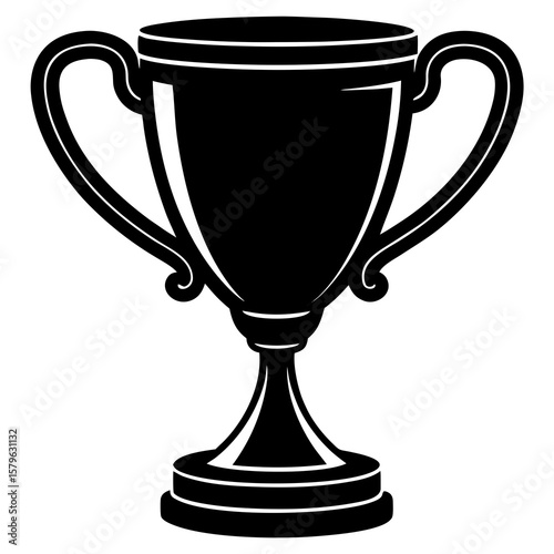 Trophy cup icon vector, a trophy cup silhouette, Vector of trophy cup art, trophy cup black silhouette vector isolated