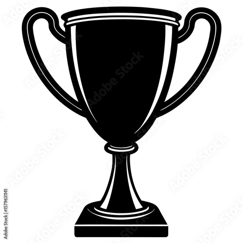 Trophy cup icon vector, a trophy cup silhouette, Vector of trophy cup art, trophy cup black silhouette vector isolated