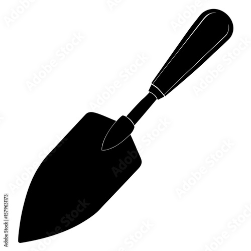 Trowel icon vector, a trowel silhouette, Vector of trowel art, trowel black silhouette vector isolated