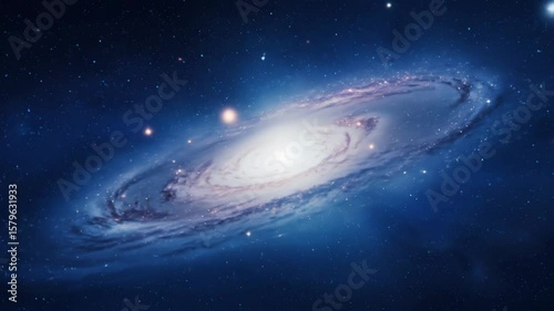 Spectacular Spiral Galaxy Andromeda Illuminates Vast Cosmic Expanse of Stars and Deep Space