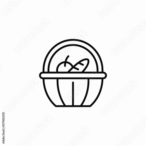 basket fruit vegetables icon sign vector