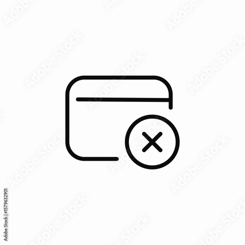 denial reject card icon sign vector