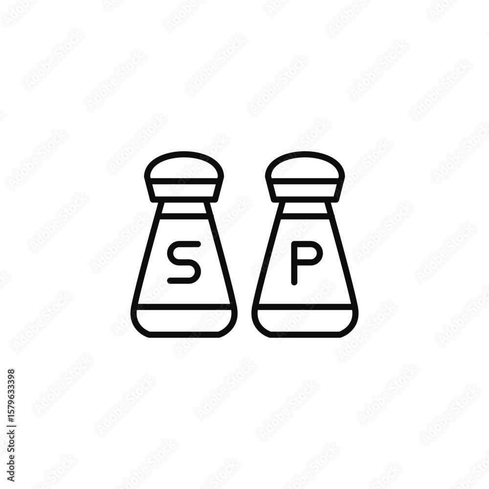 Fototapeta premium salt pepper icon sign vector