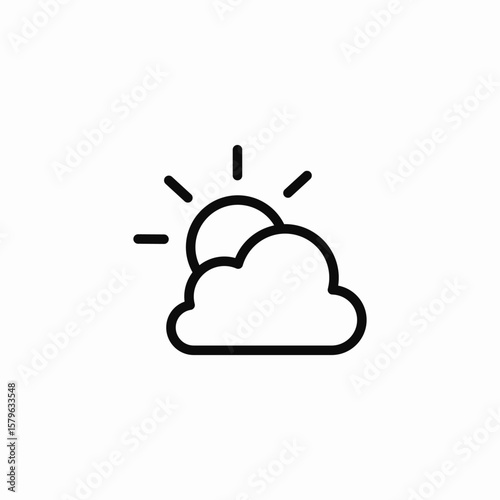 sun cloud weather icon sign vector