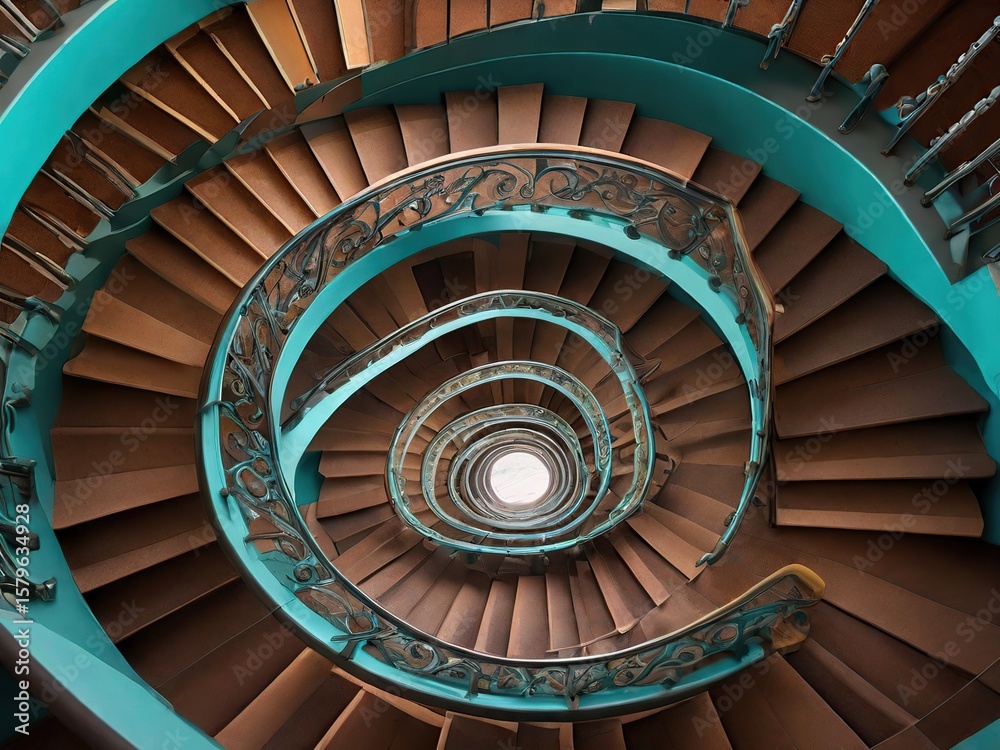 Fototapeta premium spiral staircase illustration background