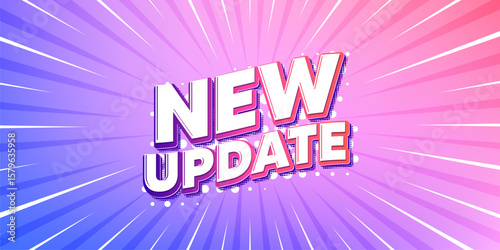 New update sun rays gradient banner. Light burst background. New update icon. Special offer sign. Important information available symbol. Gradient sun rays. Sunburst light. Vector