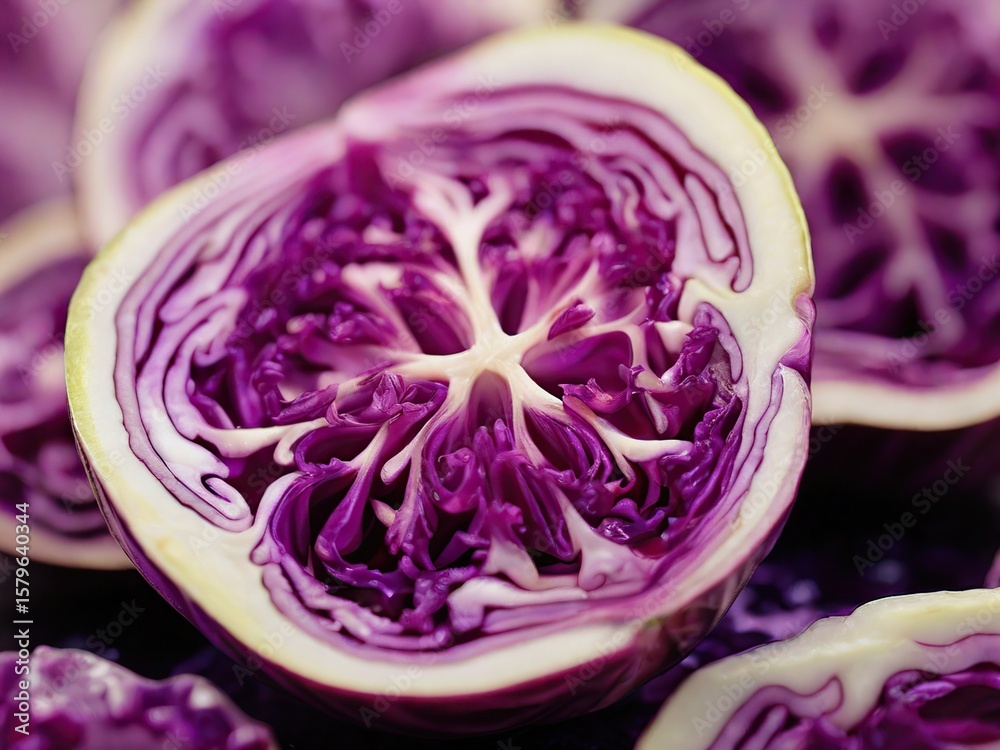 Obraz premium red cabbage cut in half