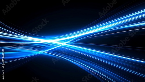 Abstract light trails on a black background