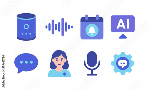 Smart ai icons for virtual assistant and automation tools