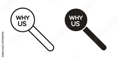 Why us icon vector modern flat and stroke designs