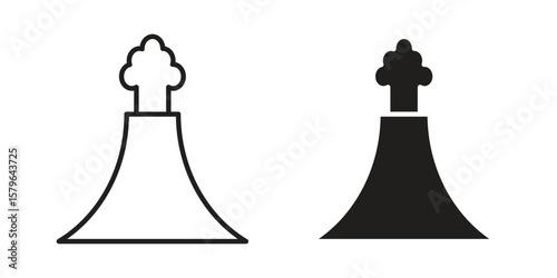 Volcano icon vector modern flat and stroke designs