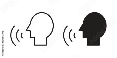 Voice control icon vector modern flat and stroke designs