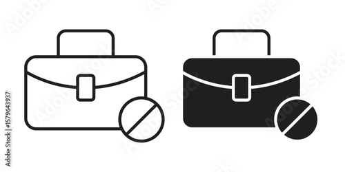 Unemployment icon vector modern flat and stroke designs