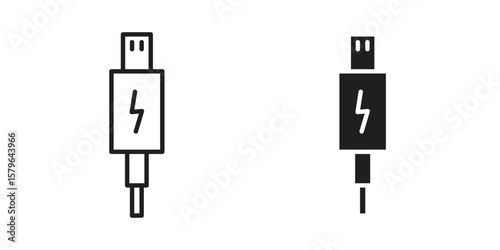 USB type c icon vector modern flat and stroke designs