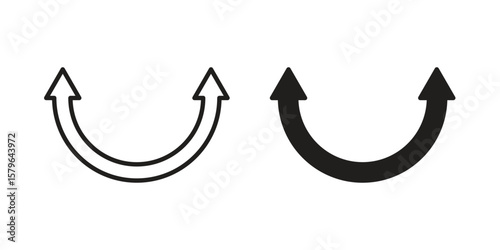 Two side icon vector modern flat and stroke designs